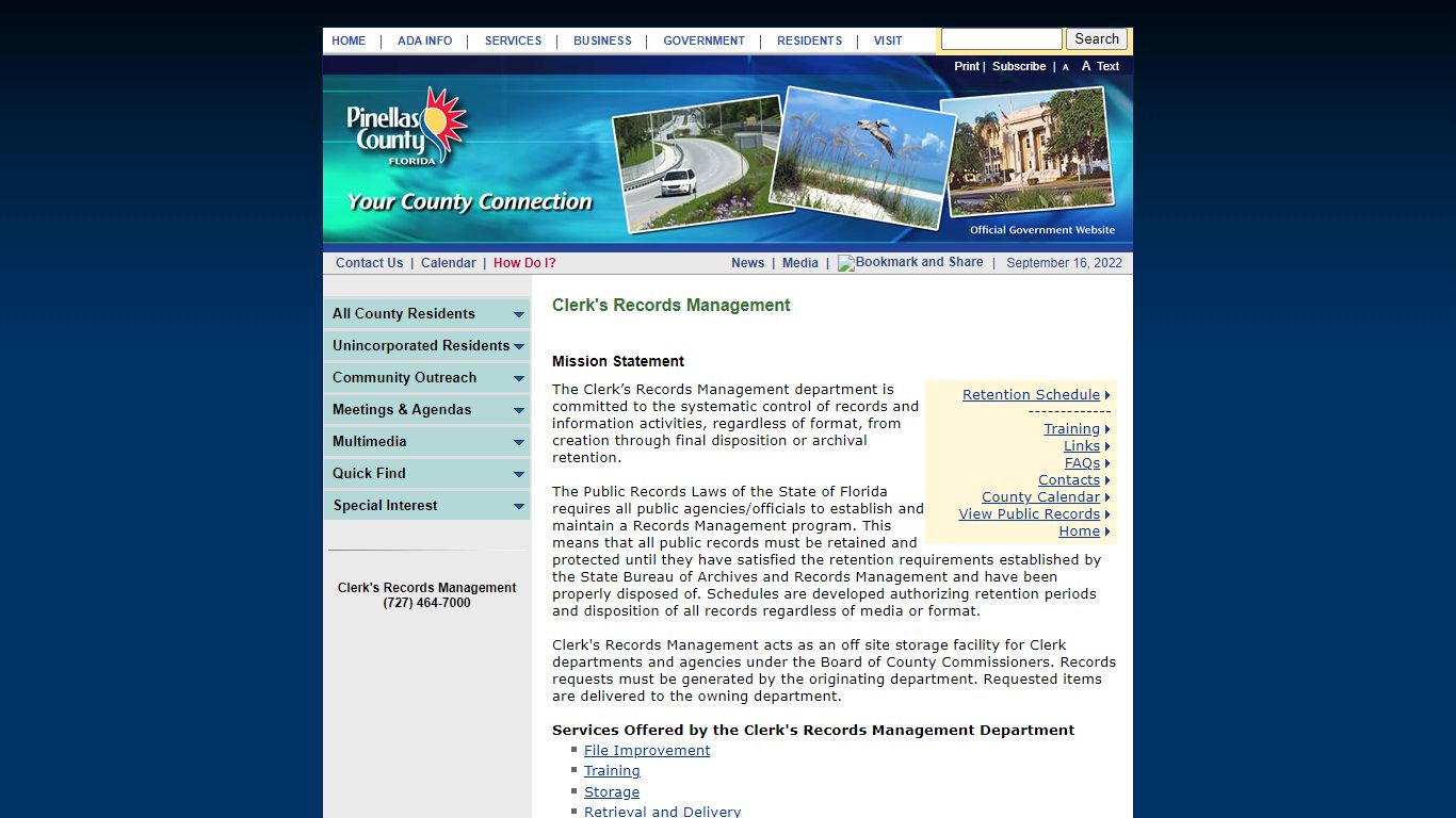 Clerk's Records Management - Pinellas County, Florida